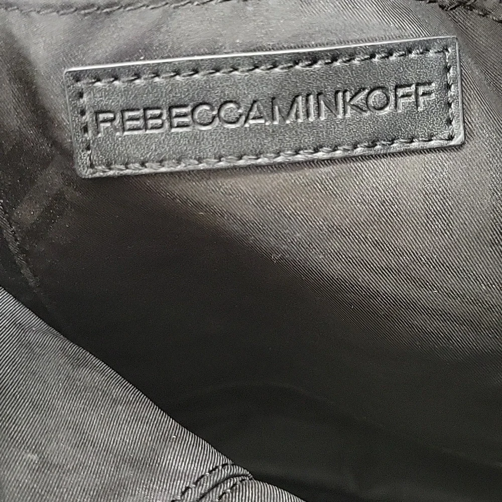 Women's Rebecca Minkoff Black Pebble Leather Business Laptop Crossbody Bag